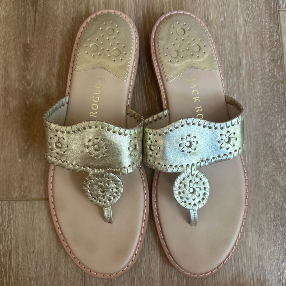 Jack Rogers Women's Metallic Gold Sandals - Picture 2 of 2